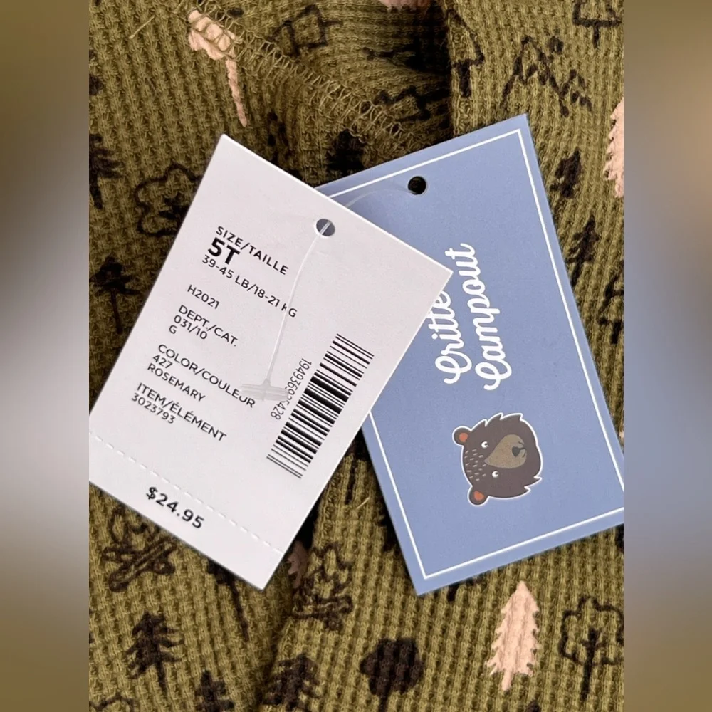 Gymboree Boys Forest Henley Top Critter Campout Rosemary